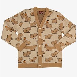 Sleepy Peach Capybara Cardigan